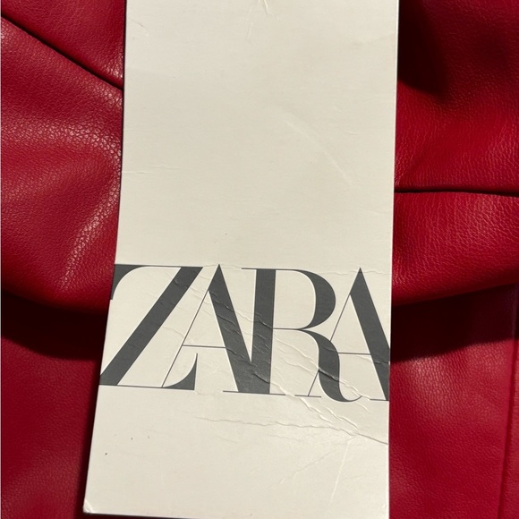 ZARA Sz M Vegan Leather High Rise Zipper at Ankle Unlined Trousers Leggings NEW - Picture 13 of 15
